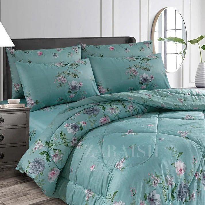 Luxurious 6 Pcs Cotton Salonica Printed Razai Set